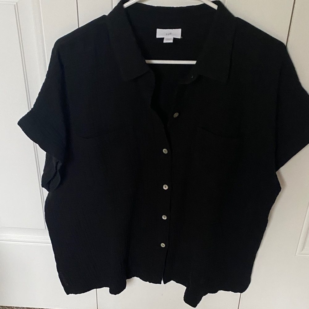J. Jill Black Button-Up Camp Women's Top